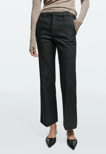 Massimo Dutti MID-WAIST CROPPED FLARE FIT JEANS