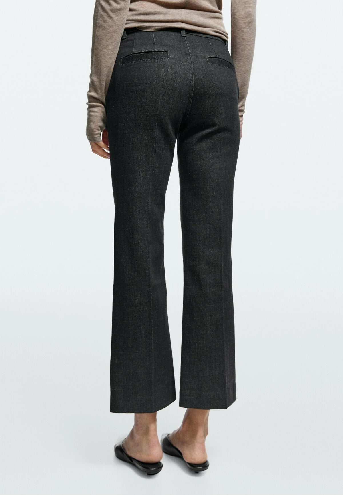 Massimo Dutti MID-WAIST CROPPED FLARE FIT JEANS